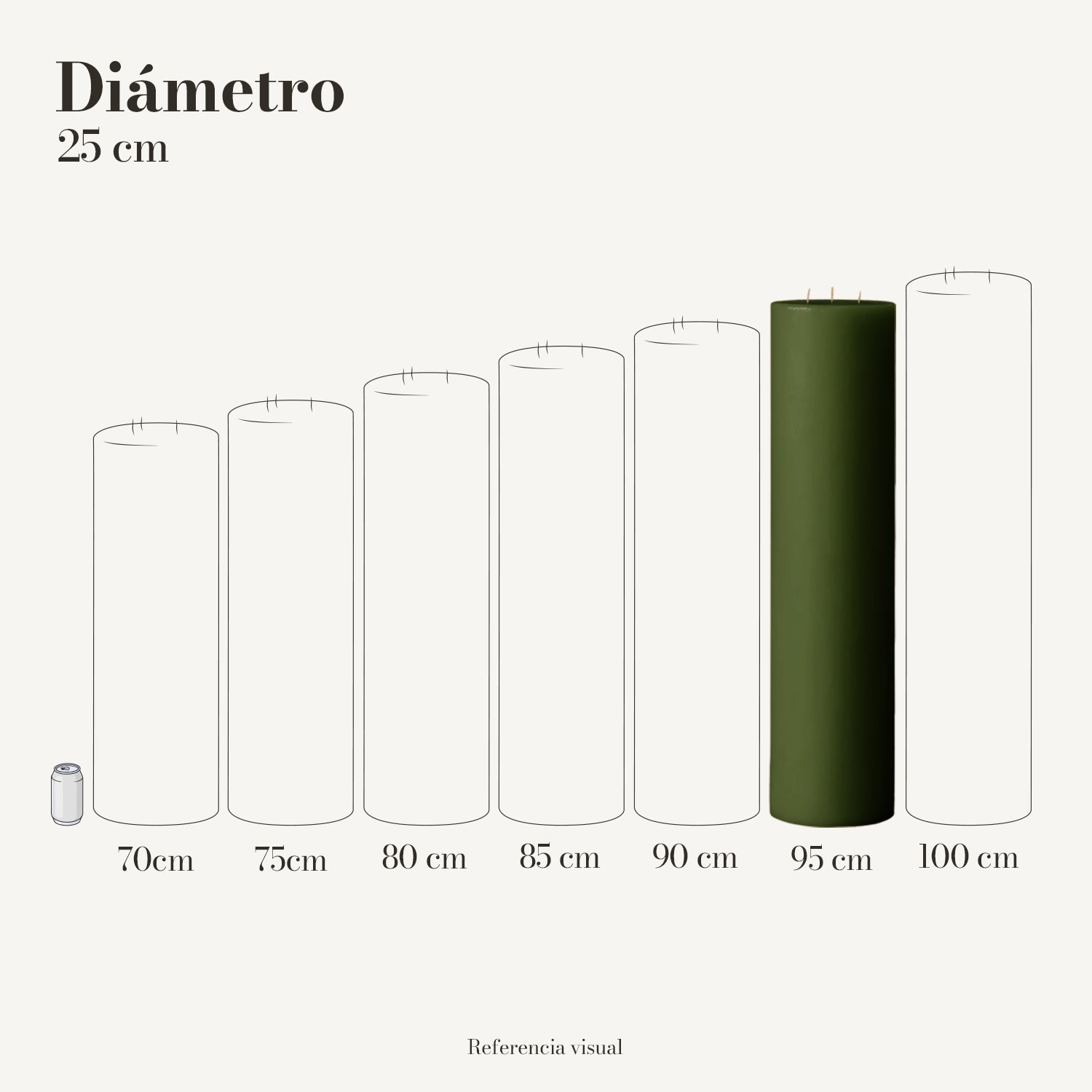 Cirio verde pino 25 cm diámetro - La Vela Amaltea
