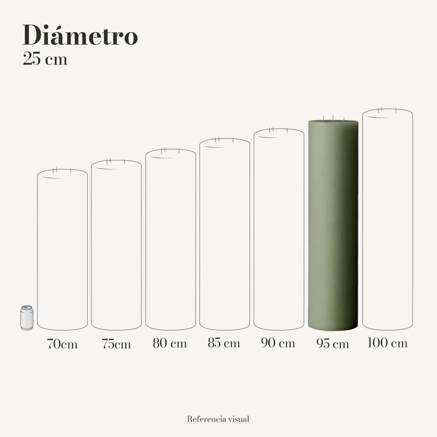 Cirio pistache 25 cm diámetro - La Vela Amaltea