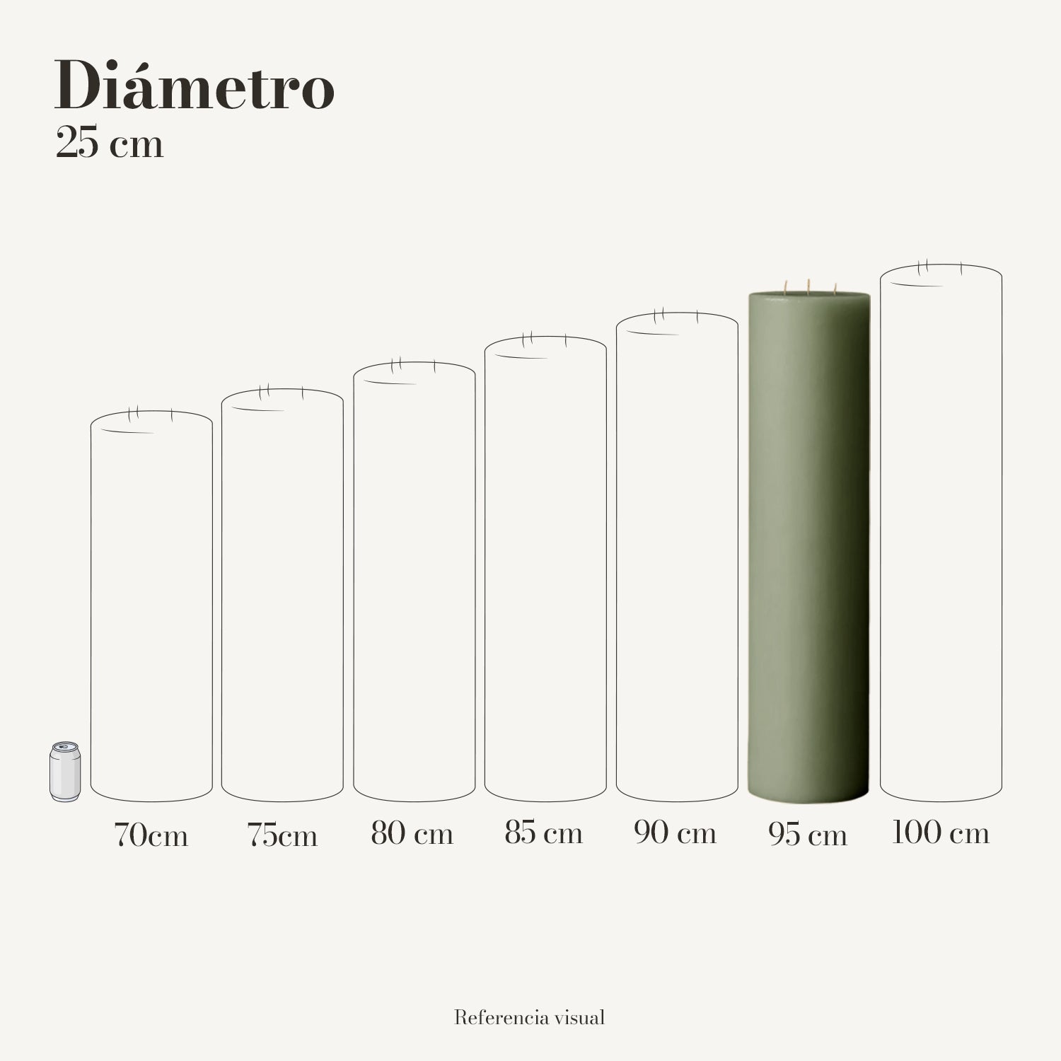 Cirio pistache 25 cm diámetro - La Vela Amaltea