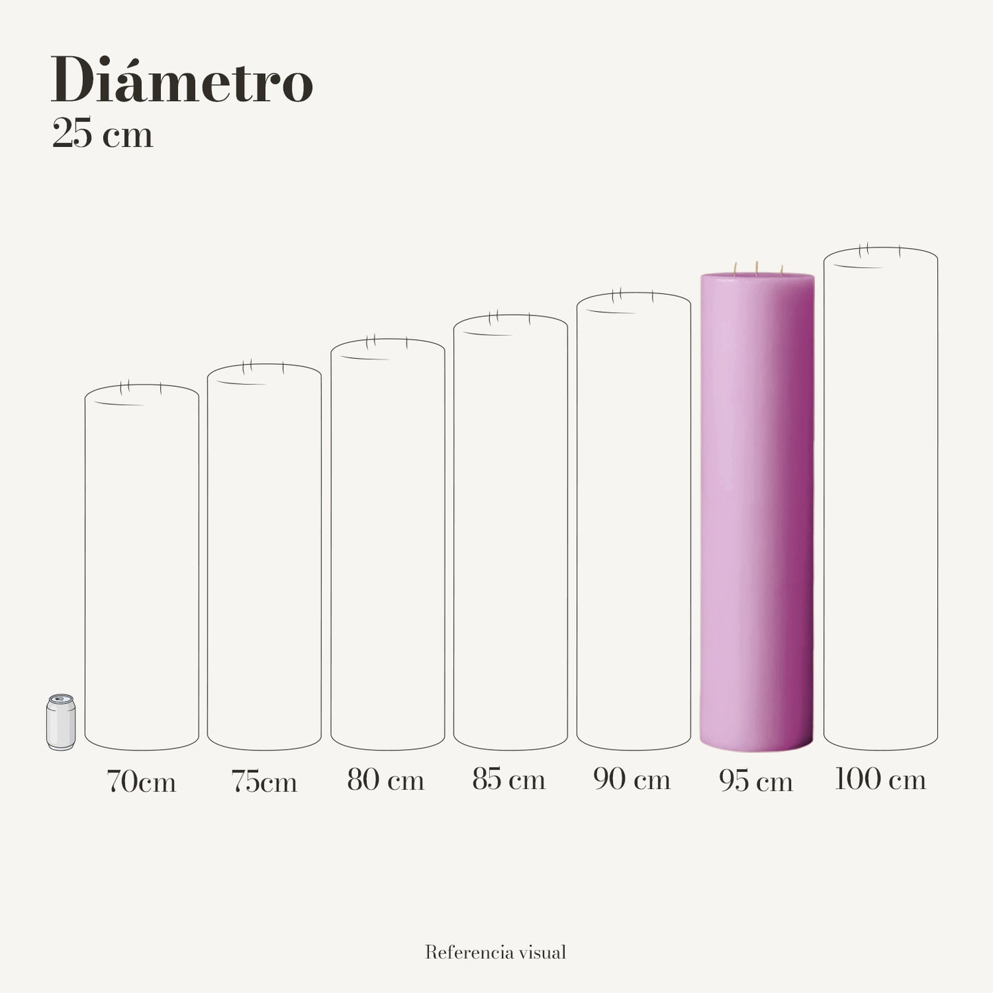 Cirio rosa mexicano 25 cm diámetro - La Vela Amaltea
