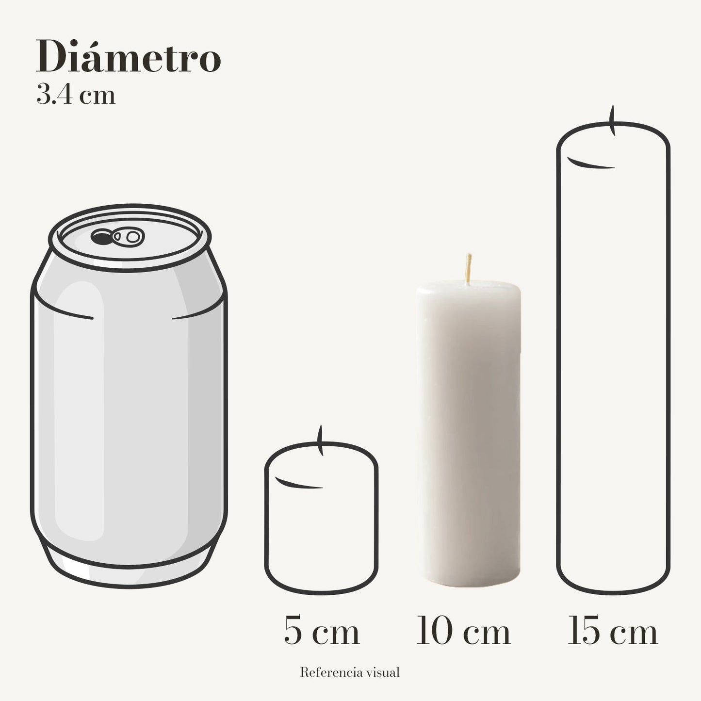 Cirio Blanco 3.4 cm 10 cm