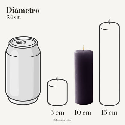 Cirio Morado Oscuro 3.4 cm 10 cm