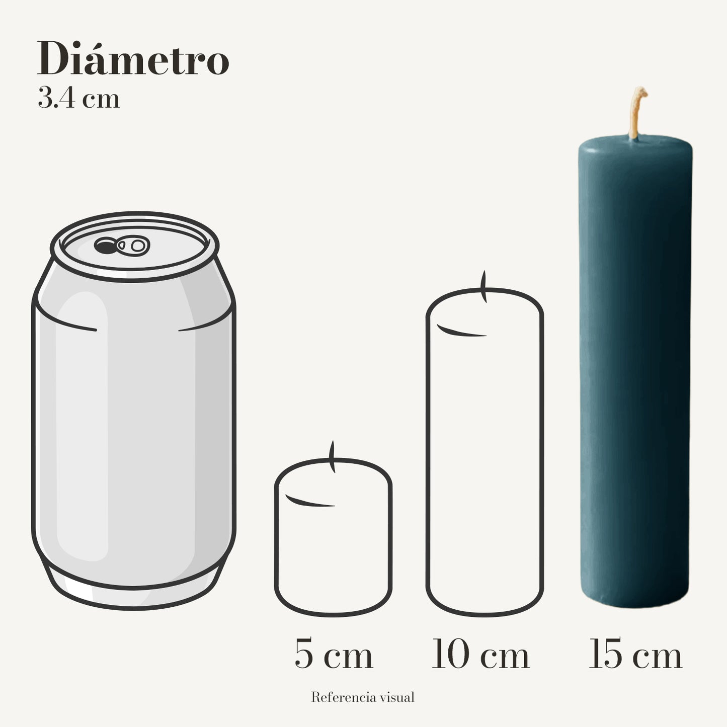 Cirio aqua 3.4 cm diámetro - La Vela Amaltea