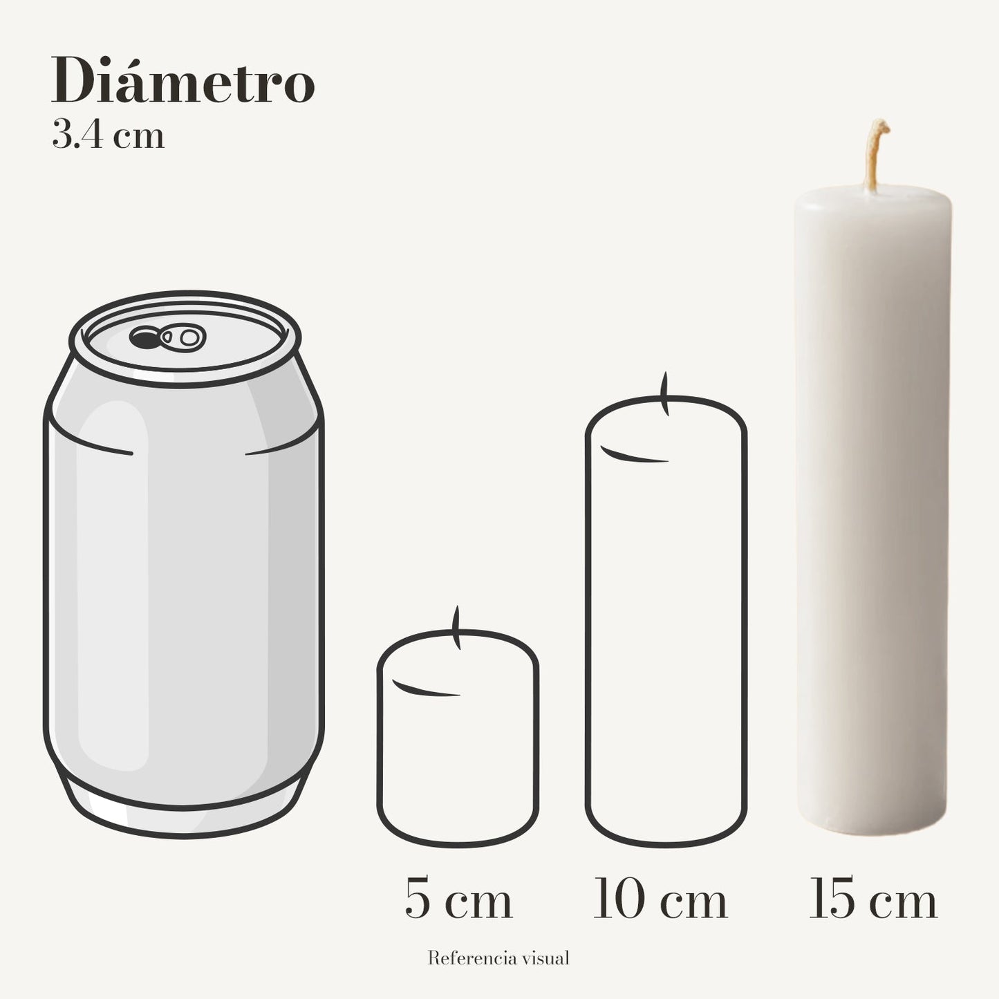 Cirio Blanco 3.4 cm 15 cm