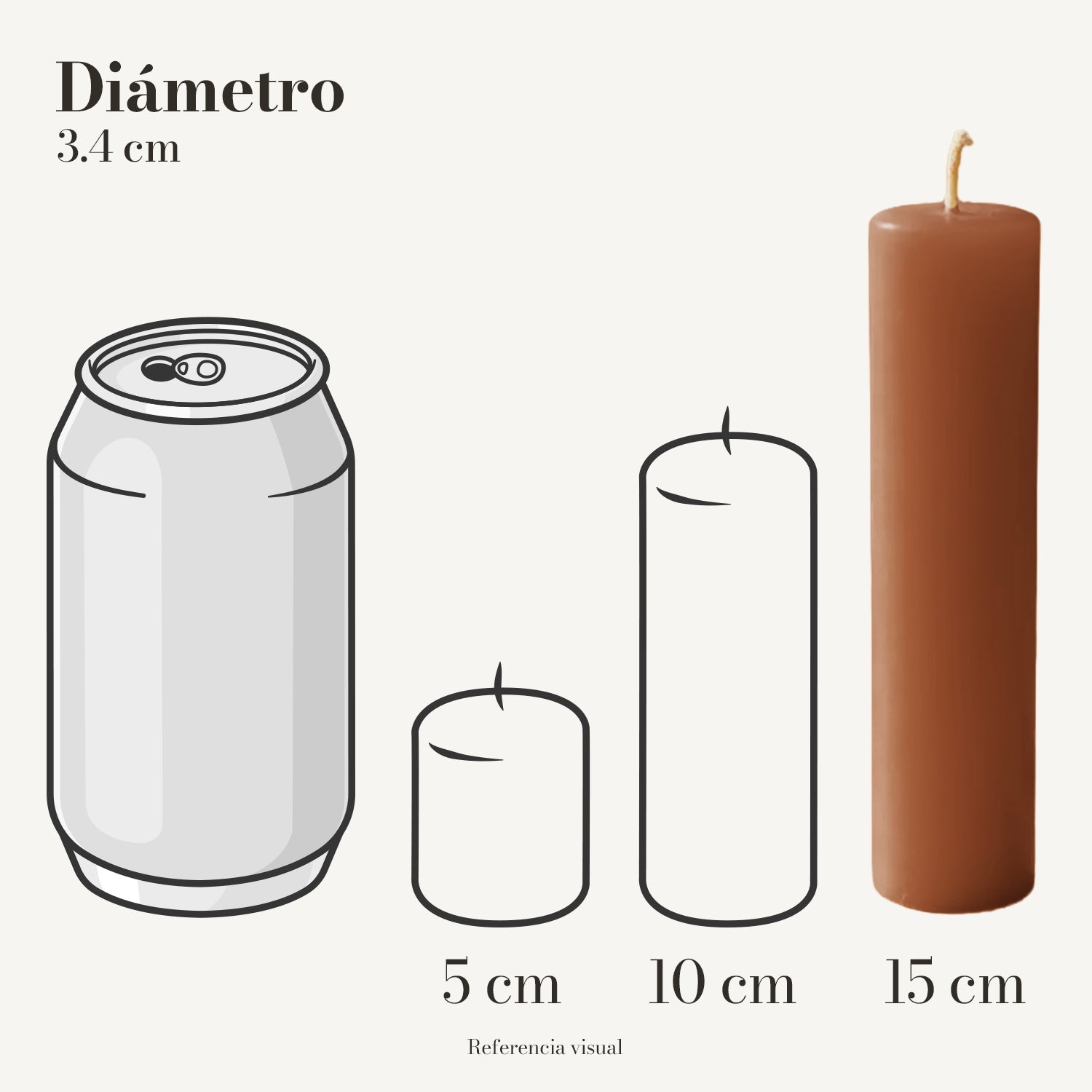 Cirio café claro 3.4 cm diámetro - La Vela Amaltea