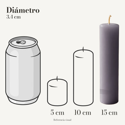 Cirio gris 3.4 cm diámetro - La Vela Amaltea