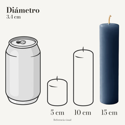 Cirio azul índigo 3.4 cm diámetro - La Vela Amaltea