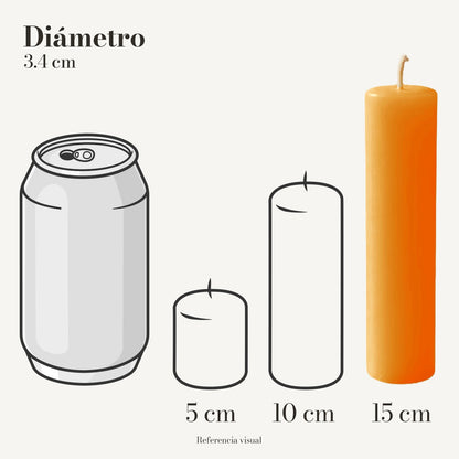 Cirio Naranja 3.4 cm 15 cm