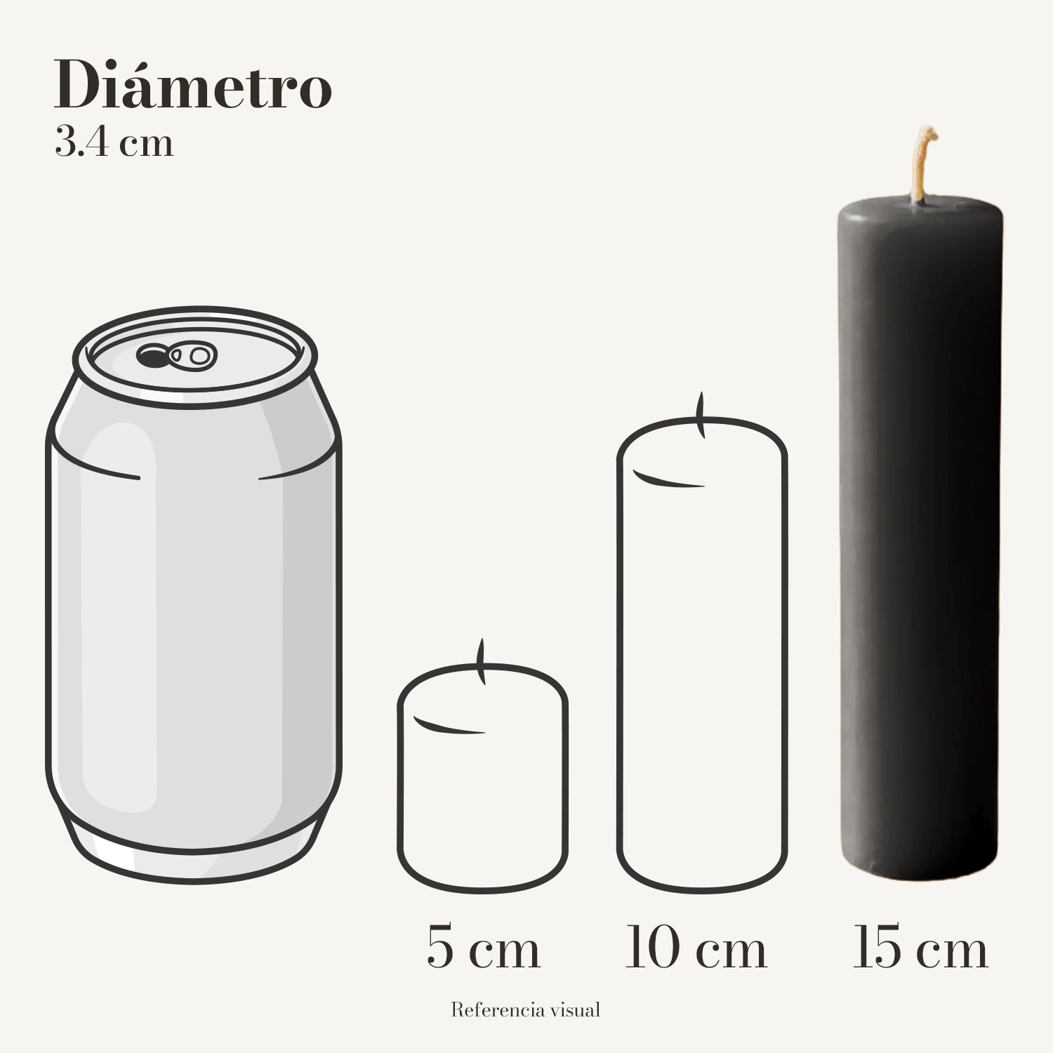Cirio negro 3.4 cm diámetro - La Vela Amaltea