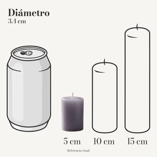 Cirio gris 3.4 cm diámetro - La Vela Amaltea