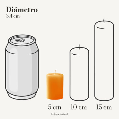 Cirio Naranja 3.4 cm 5 cm