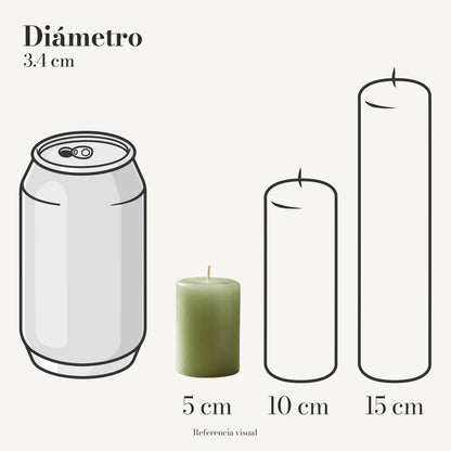 Cirio pistache 3.4 cm diámetro - La Vela Amaltea
