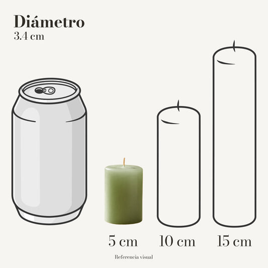 Cirio pistache 3.4 cm diámetro - La Vela Amaltea