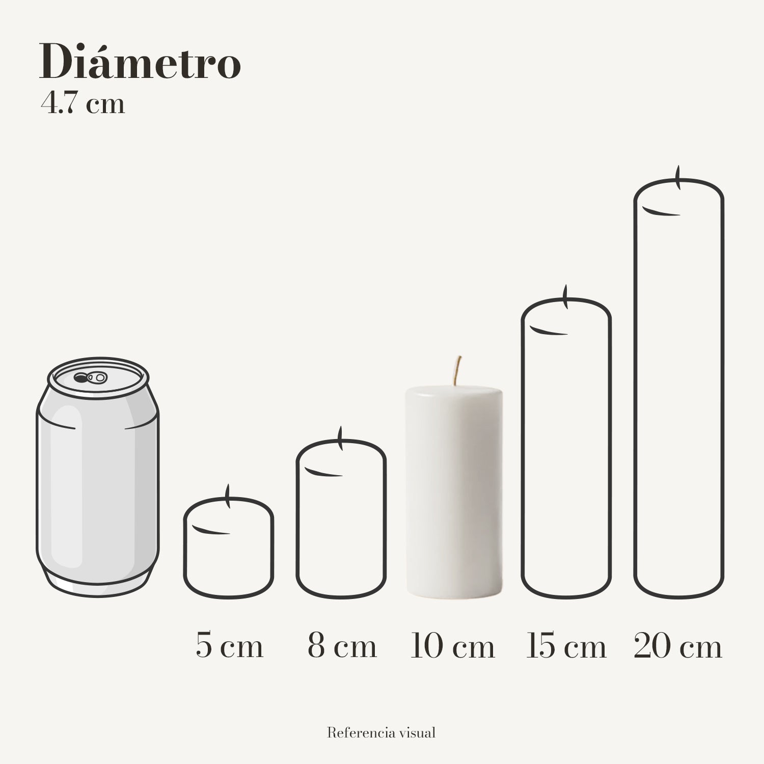 Cirio Blanco 4.7 cm 10 cm