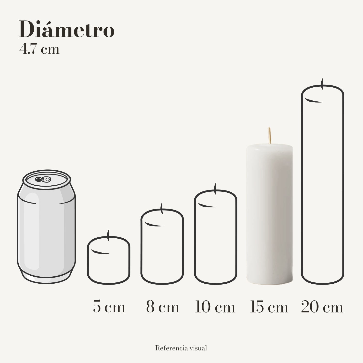 Cirio Blanco 4.7 cm 15 cm