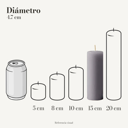 Cirio Gris 4.7 cm 15 cm