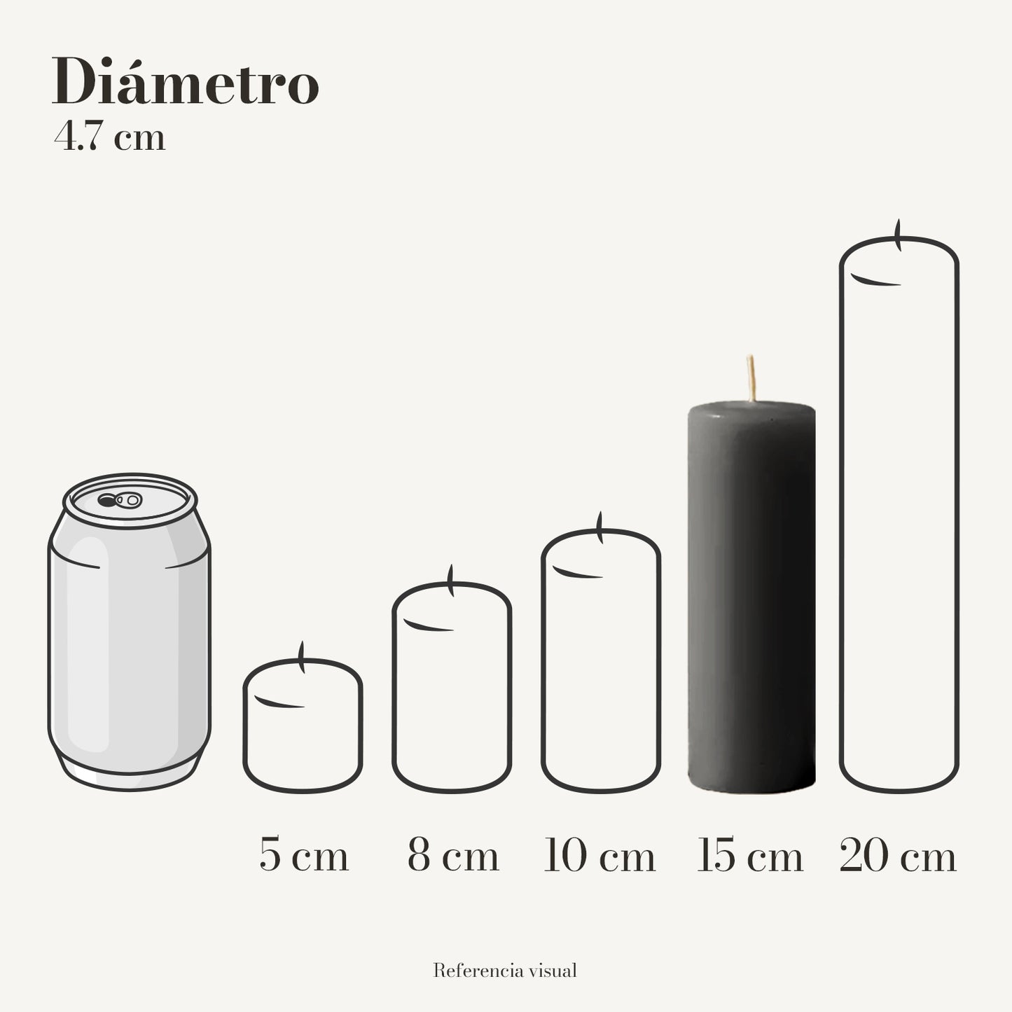 Cirio negro 4.7 cm diámetro - La Vela Amaltea