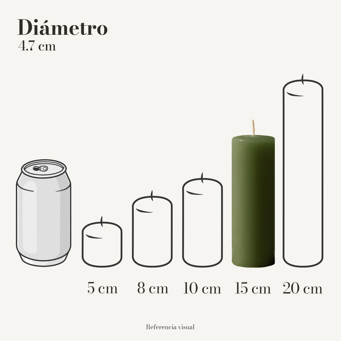 Cirio verde pino 4.7 cm diámetro - La Vela Amaltea