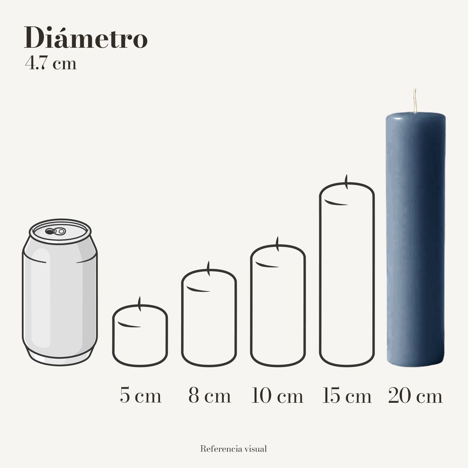 Cirio azul índigo 4.7 cm diámetro - La Vela Amaltea