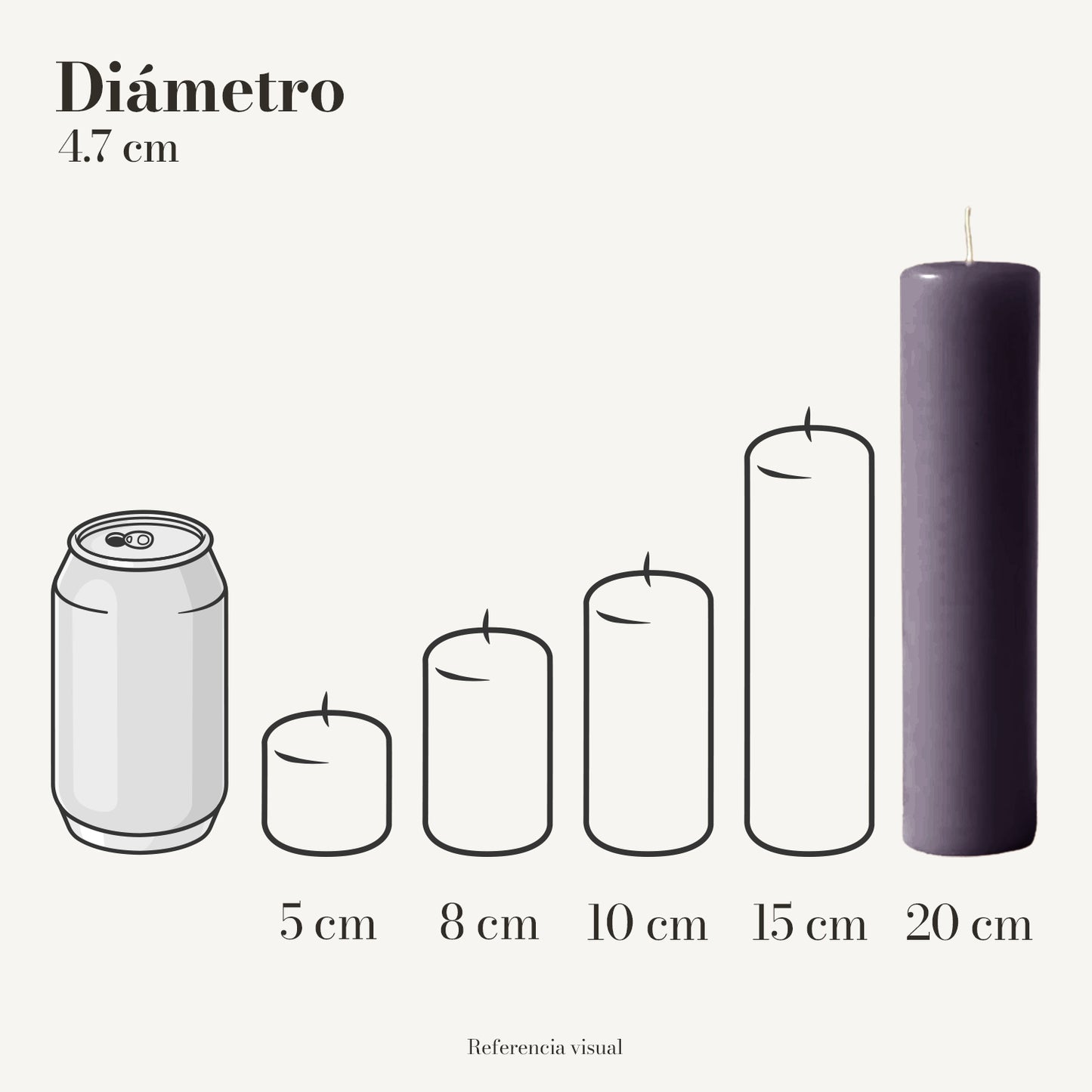Cirio morado oscuro 4.7 cm diámetro - La Vela Amaltea