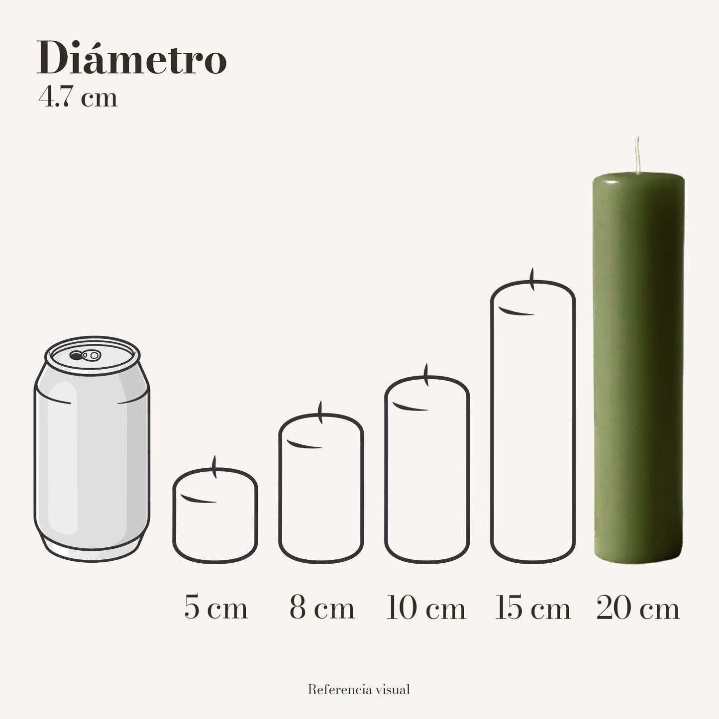 Cirio verde pino 4.7 cm diámetro - La Vela Amaltea