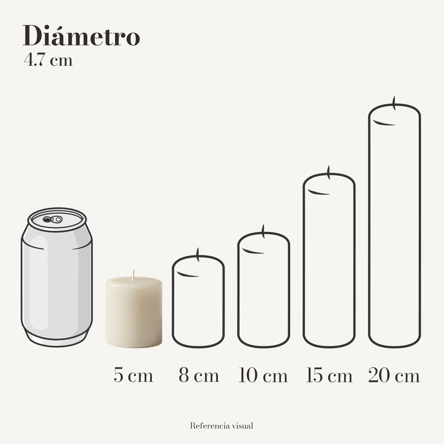 Cirio marfil 4.7 cm diámetro - La Vela Amaltea