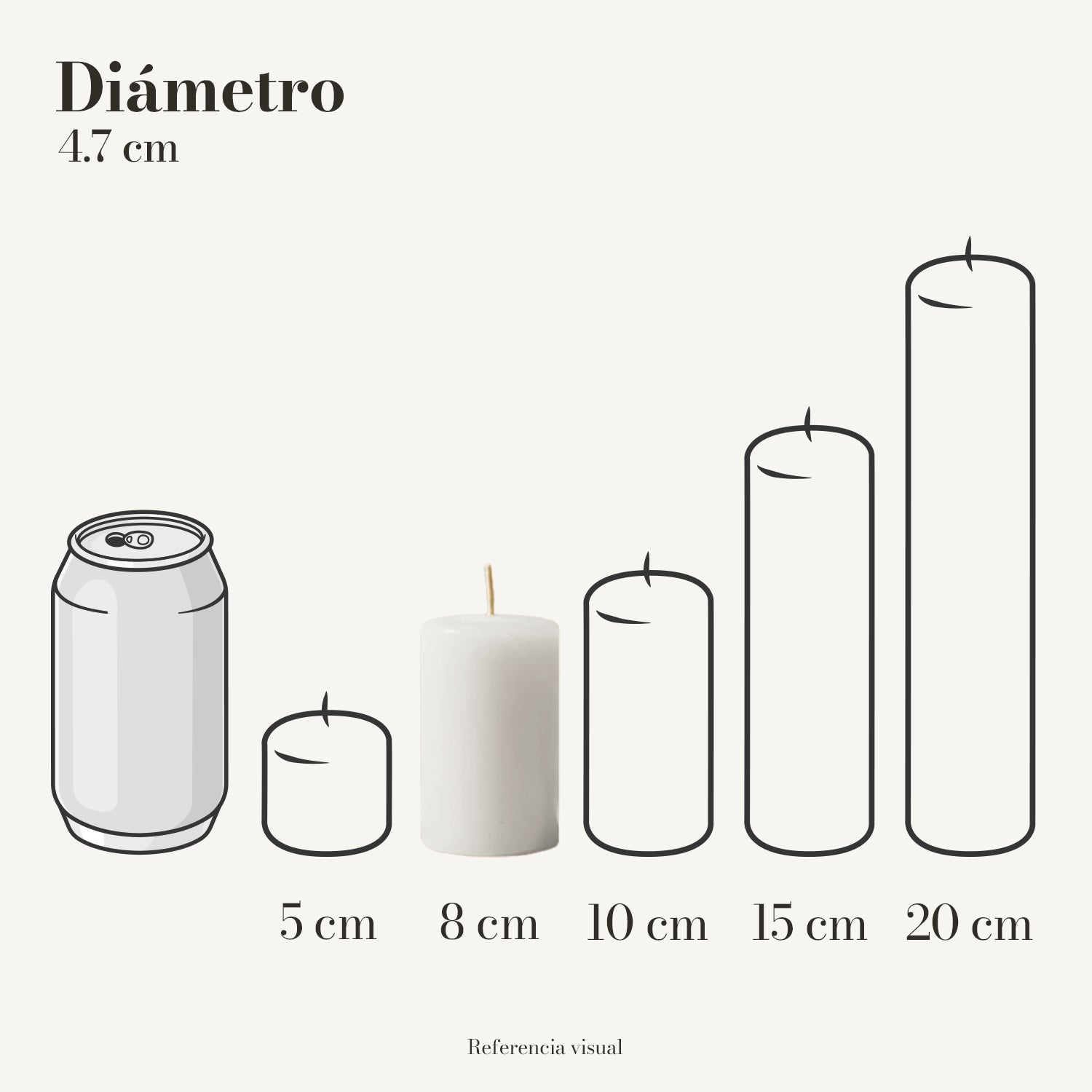 Cirio Blanco 4.7 cm 8 cm