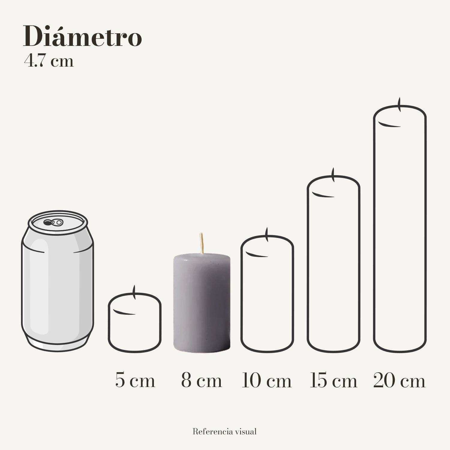 Cirio Gris 4.7 cm 8 cm