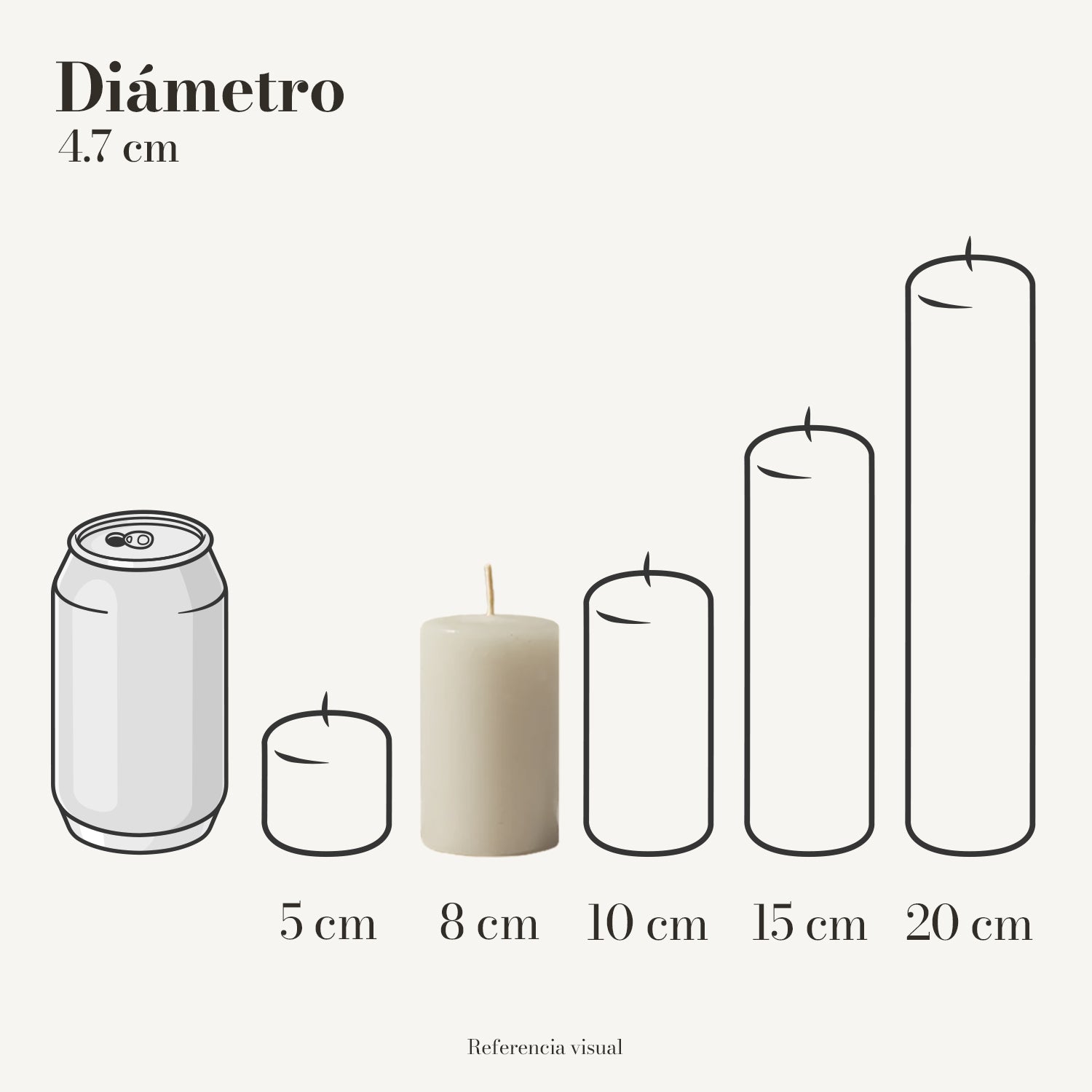 Cirio marfil 4.7 cm diámetro - La Vela Amaltea