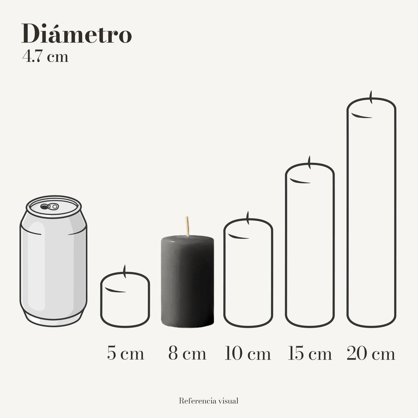 Cirio negro 4.7 cm diámetro - La Vela Amaltea
