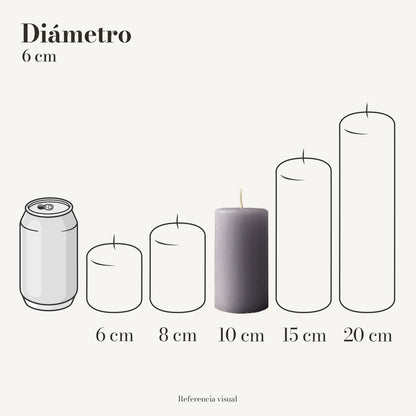 Cirio Gris 6 cm 10 cm