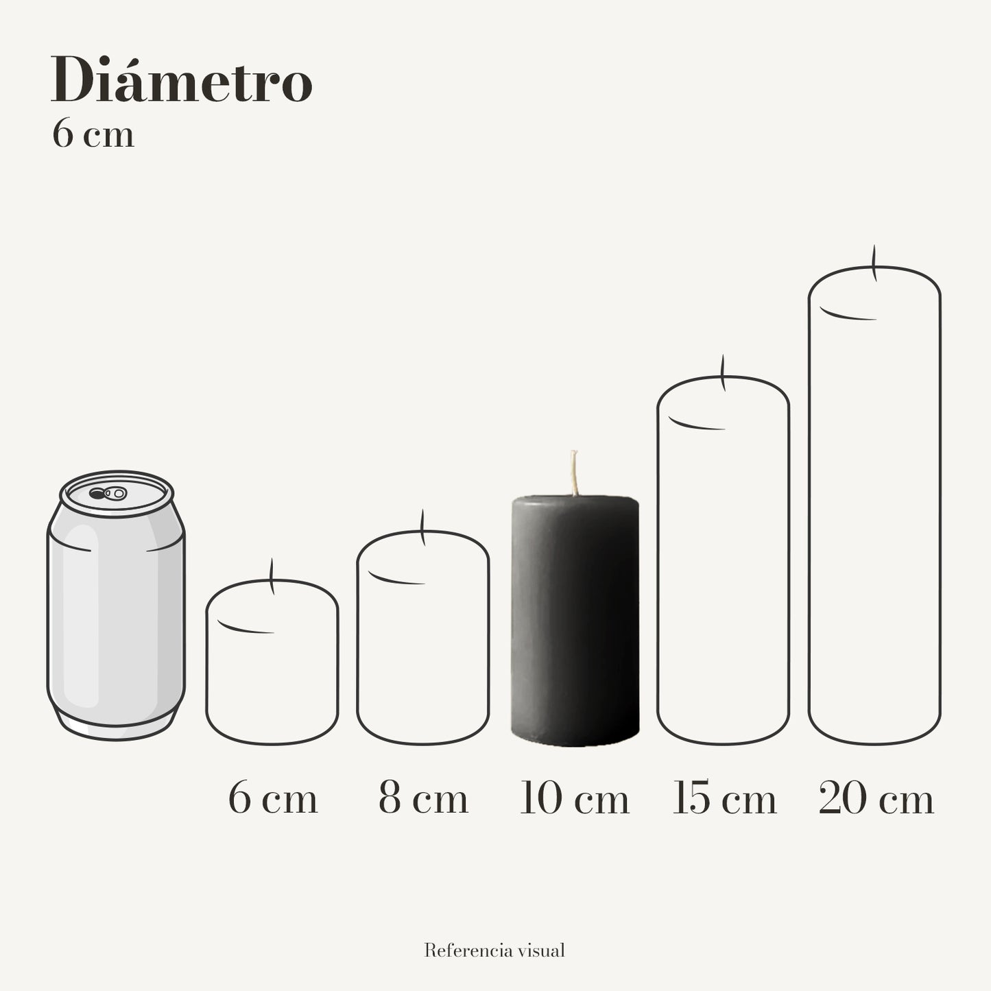 Cirio negro 6 cm diámetro - La Vela Amaltea