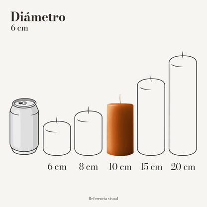 Cirio naranja ocre 6 cm diámetro - La Vela Amaltea