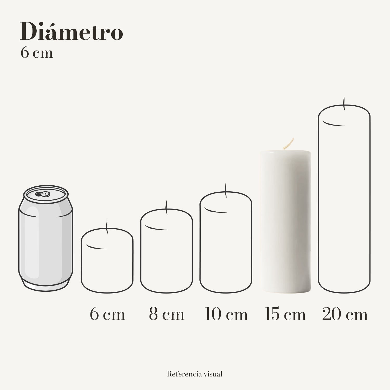 Cirio Blanco 6 cm 15 cm