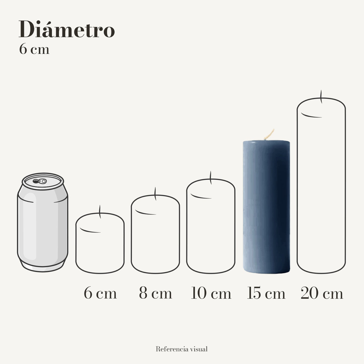 Cirio azul índigo 6 cm diámetro - La Vela Amaltea