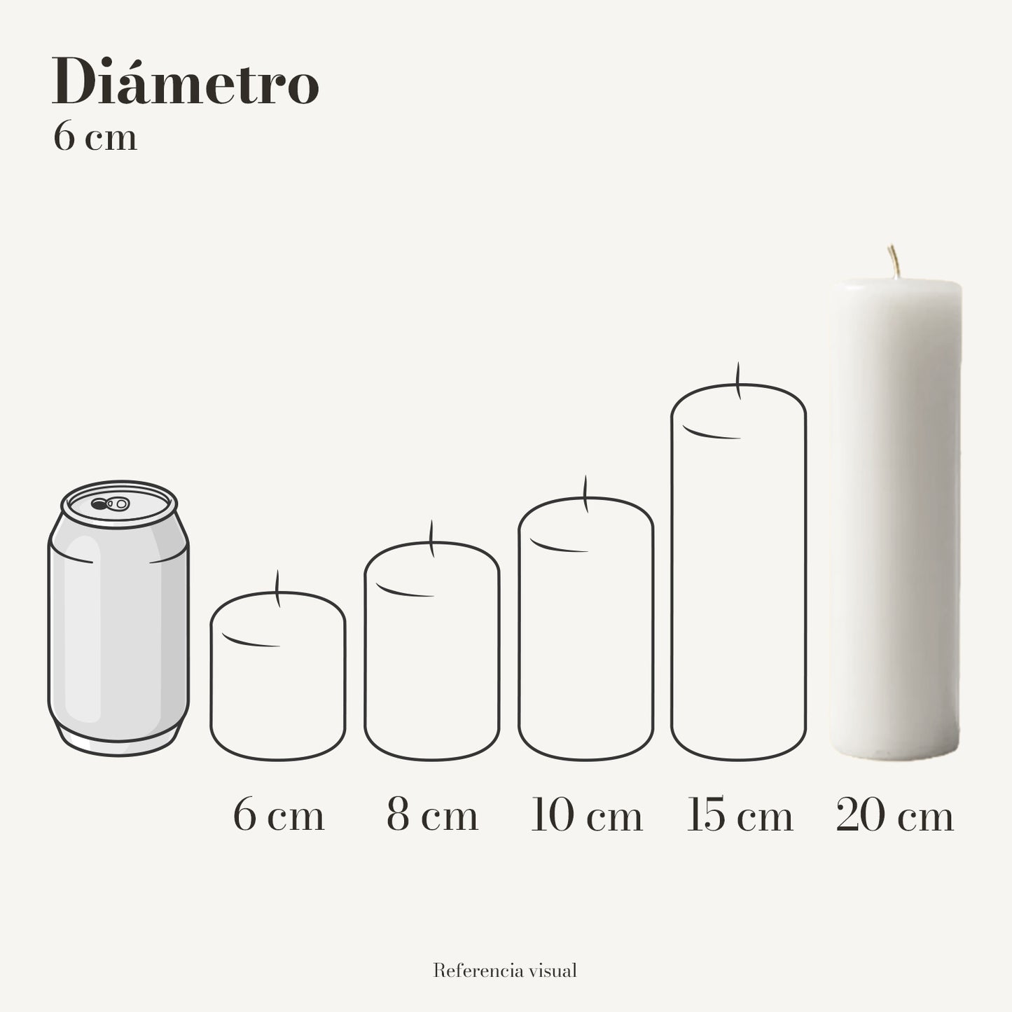 Cirio blanco 6 cm diámetro - La Vela Amaltea