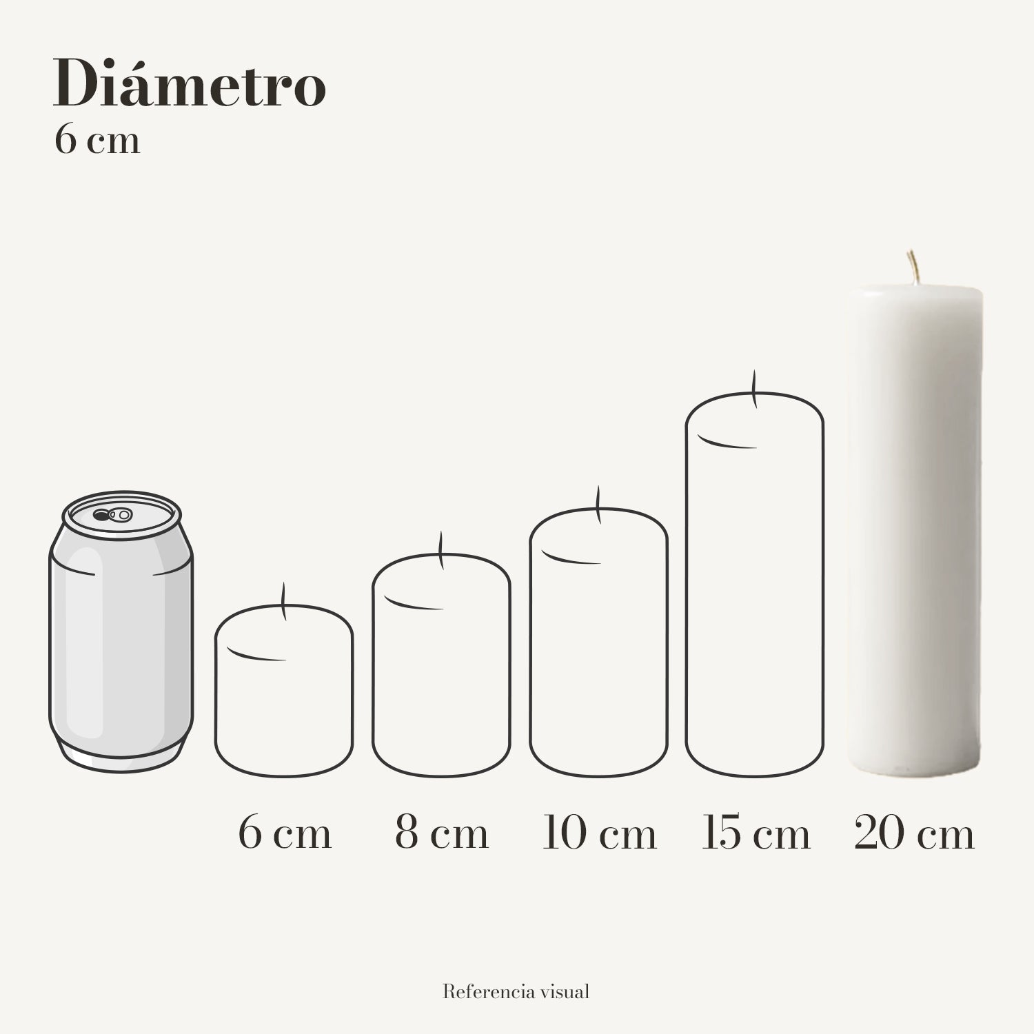 Cirio Blanco 6 cm 20 cm