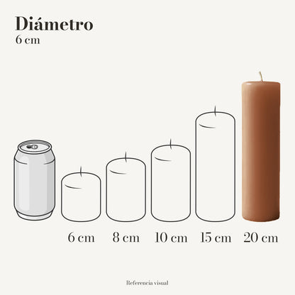 Cirio café claro 6 cm diámetro - La Vela Amaltea