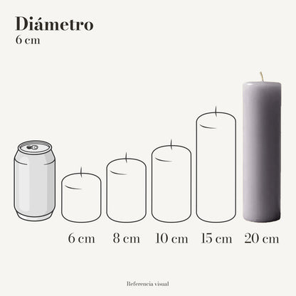 Cirio gris 6 cm diámetro - La Vela Amaltea