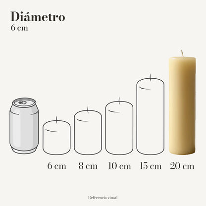 Cirio natural 6 cm diámetro - La Vela Amaltea