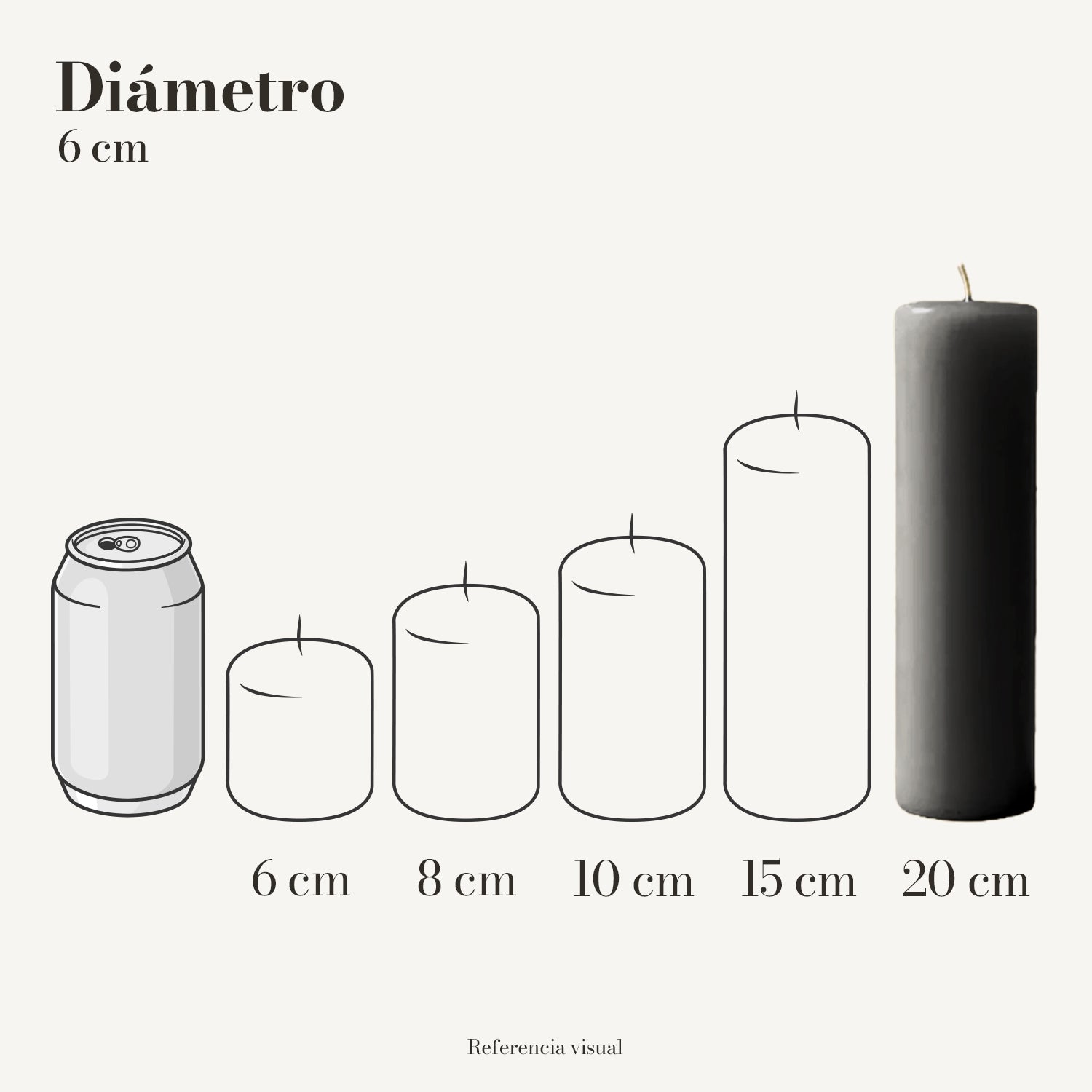 Cirio negro 6 cm diámetro - La Vela Amaltea
