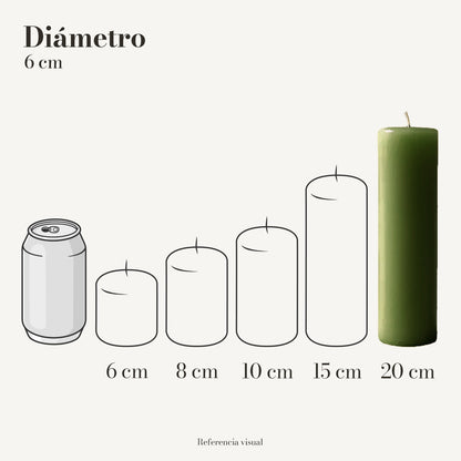 Cirio verde pino 6 cm diámetro - La Vela Amaltea