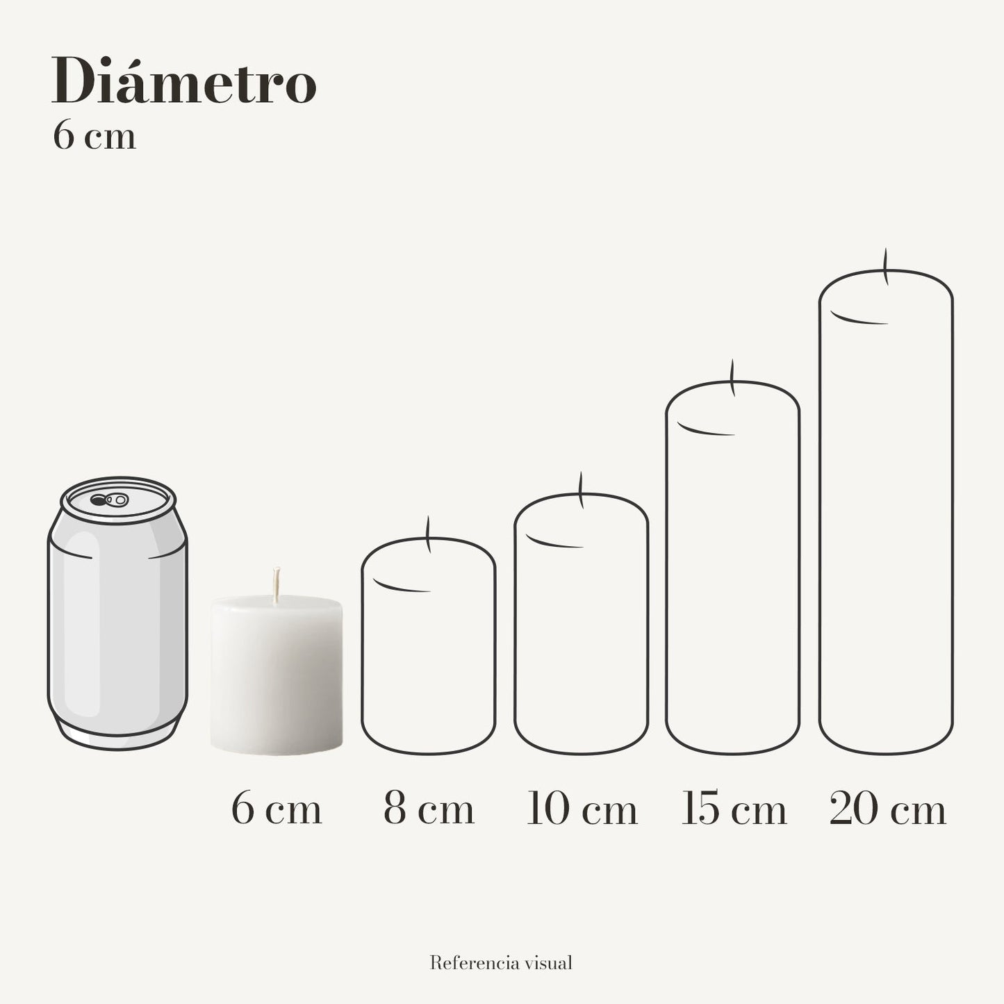 Cirio Blanco 6 cm 6 cm
