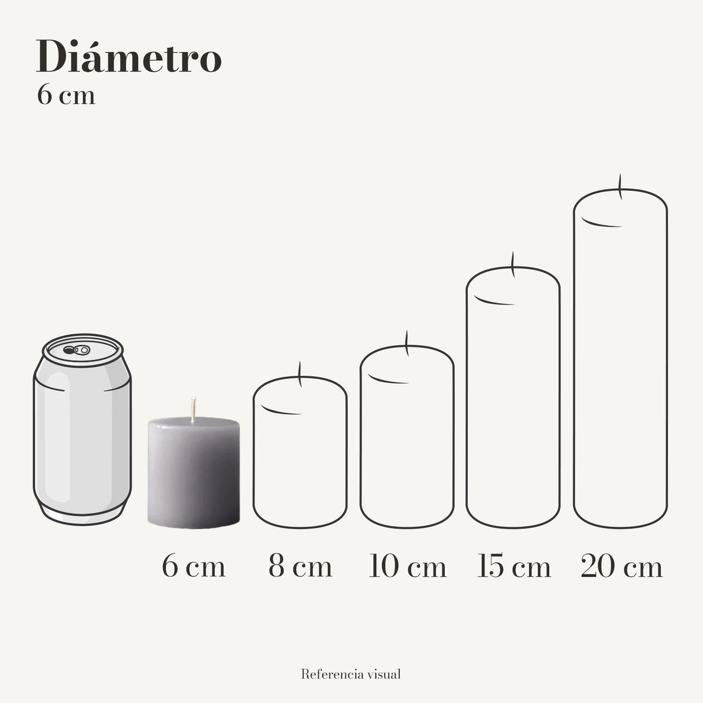 Cirio Gris 6 cm 6 cm