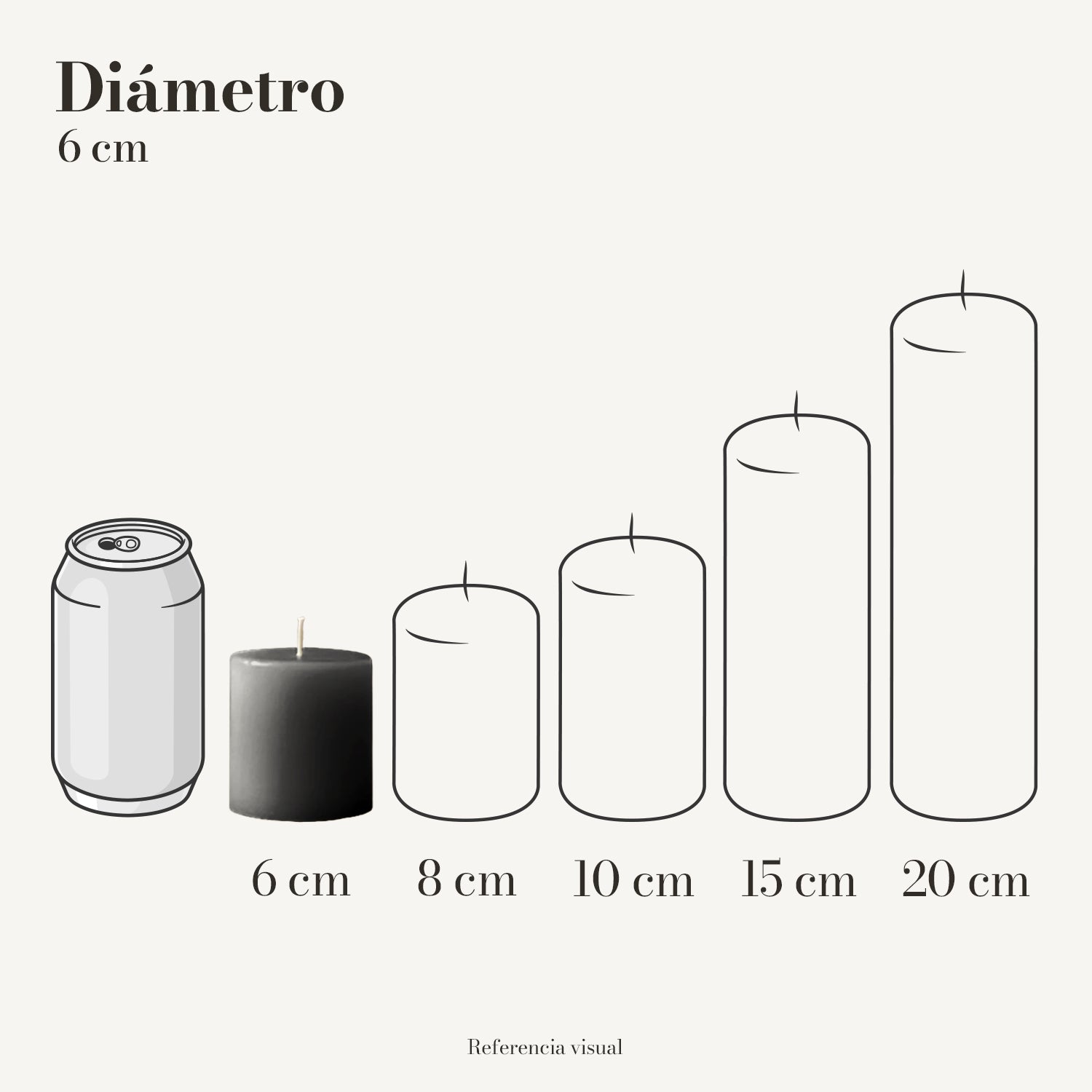 Cirio negro 6 cm diámetro - La Vela Amaltea