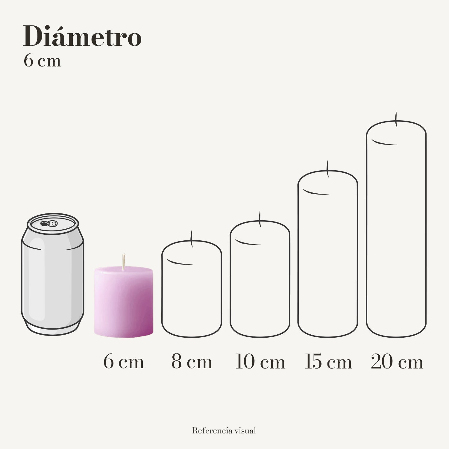 Cirio rosa mexicano 6 cm diámetro - La Vela Amaltea