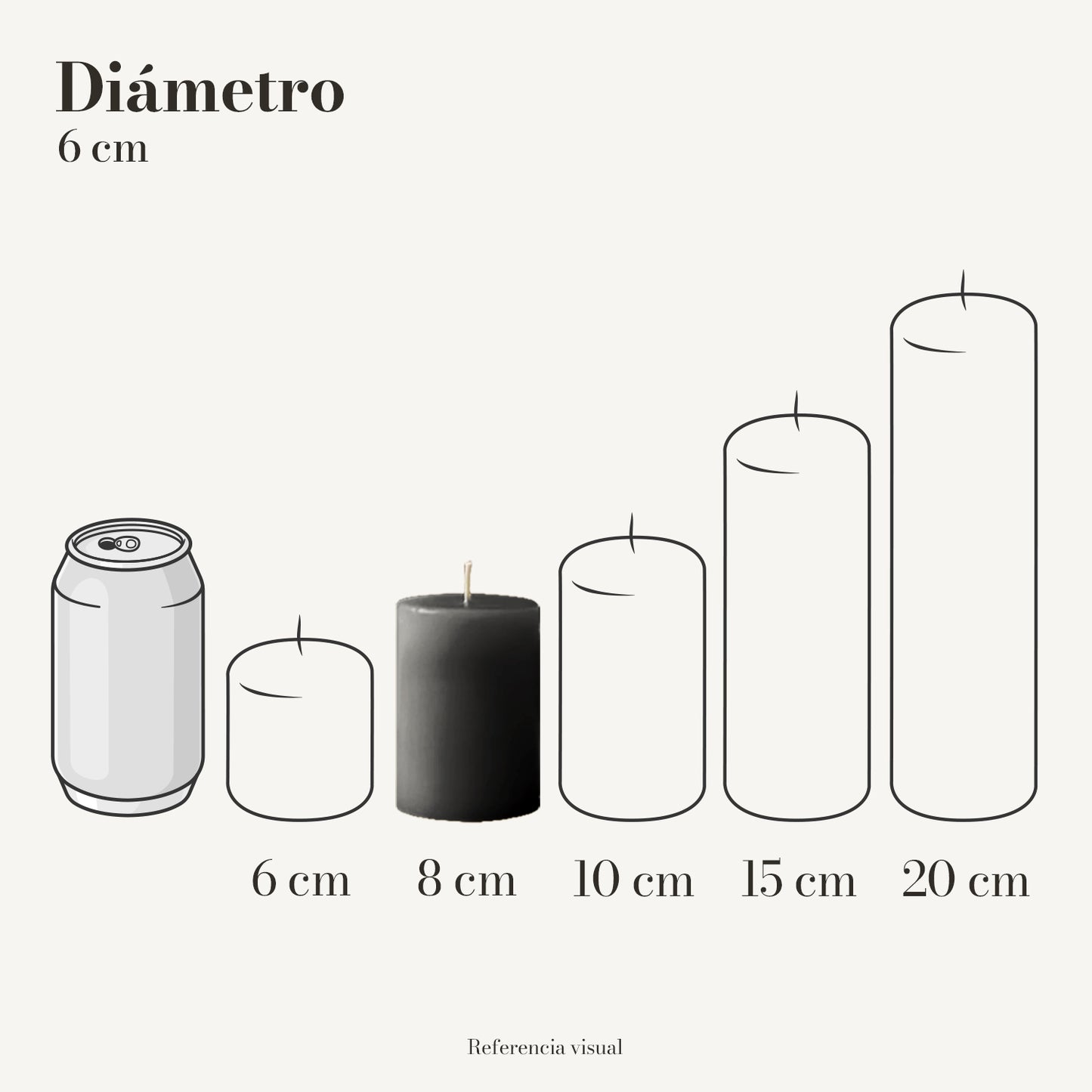 Cirio negro 6 cm diámetro - La Vela Amaltea