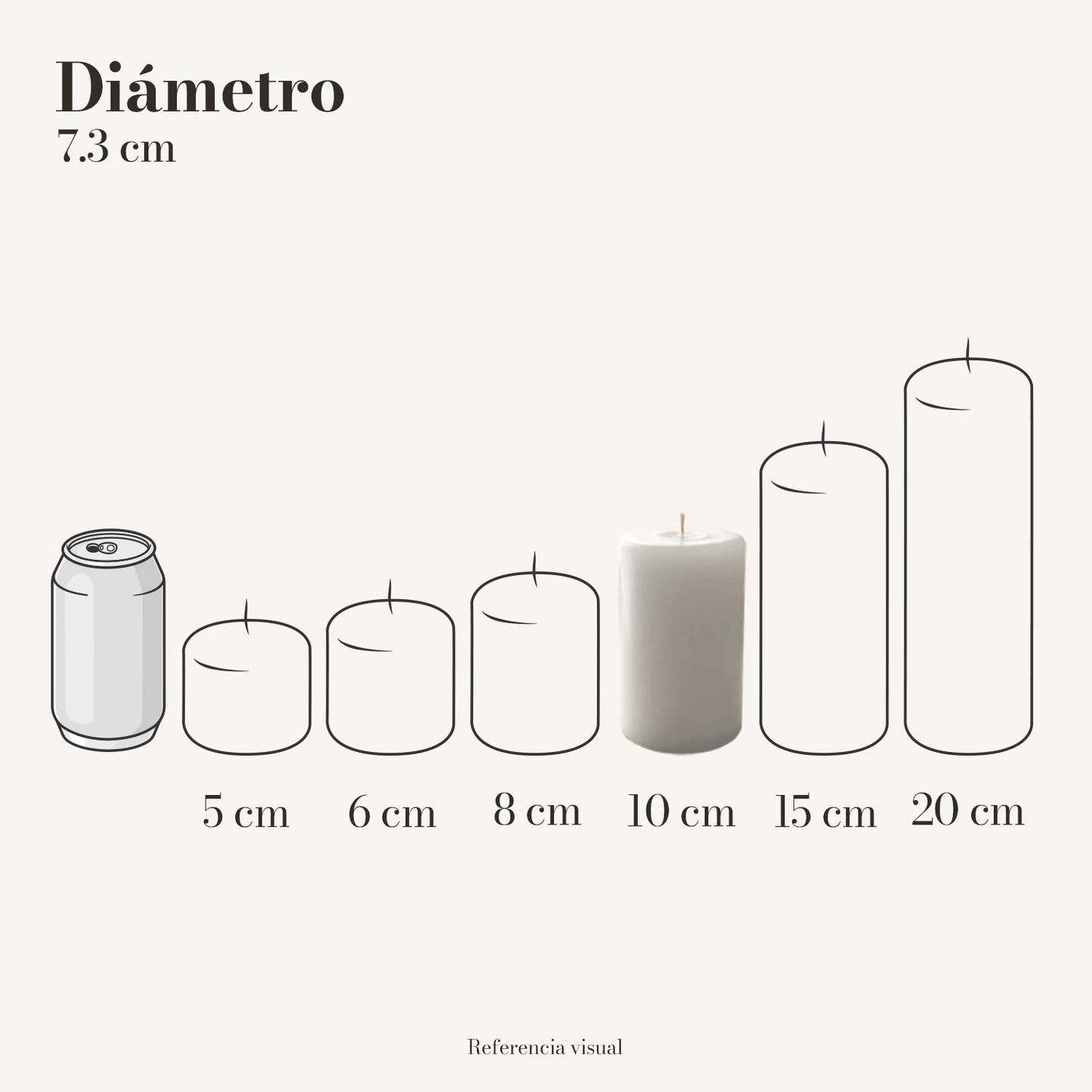 Cirio blanco 7.3 cm diámetro - La Vela Amaltea
