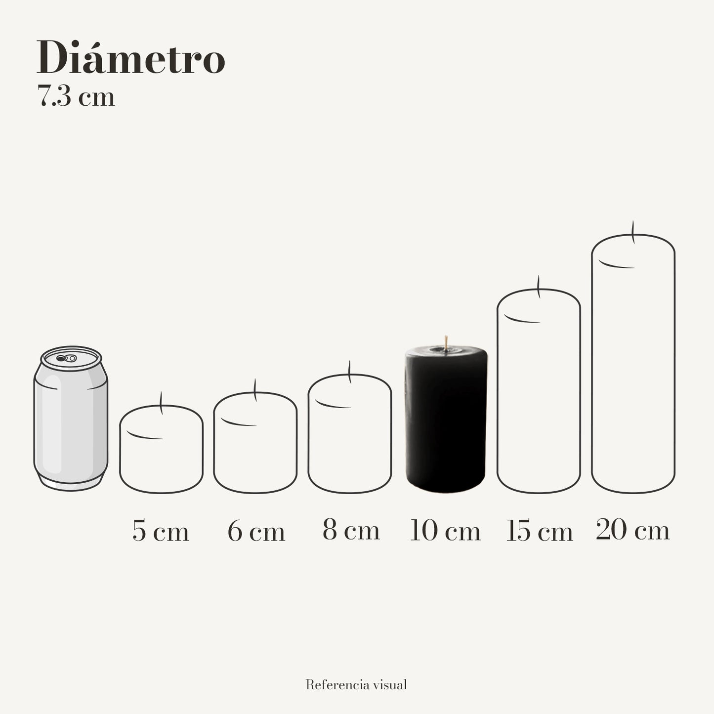 Cirio negro 7.3 cm diámetro - La Vela Amaltea