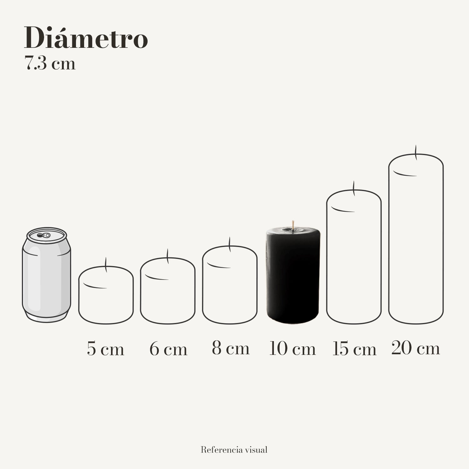 Cirio negro 7.3 cm diámetro - La Vela Amaltea